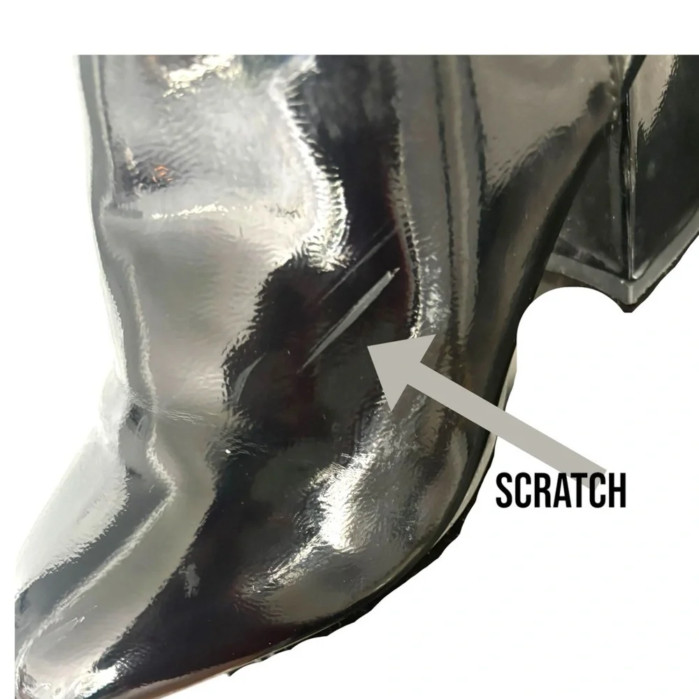 Rouge Helium Black Patent Leather Ankle Boot Vintage Y2K Boho SZ 9/39 Women‎